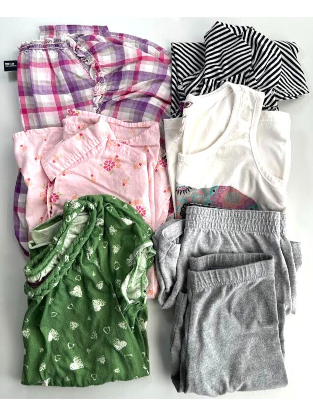 Girls' Clothes-Size 8 & Medium-Summer Lot of 7 Pieces, 5 Tops And 2 Bottoms